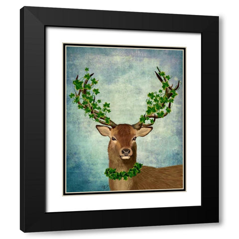 Green King Black Modern Wood Framed Art Print with Double Matting by Fab Funky