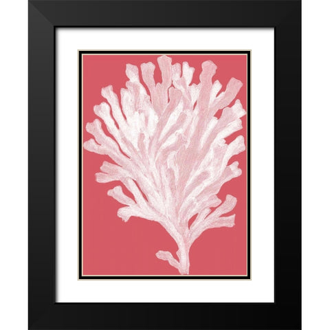 Corals White on Coral d Black Modern Wood Framed Art Print with Double Matting by Fab Funky