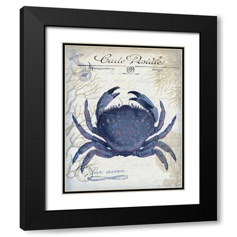 Seaside Postcard Cream e Black Modern Wood Framed Art Print with Double Matting by Fab Funky