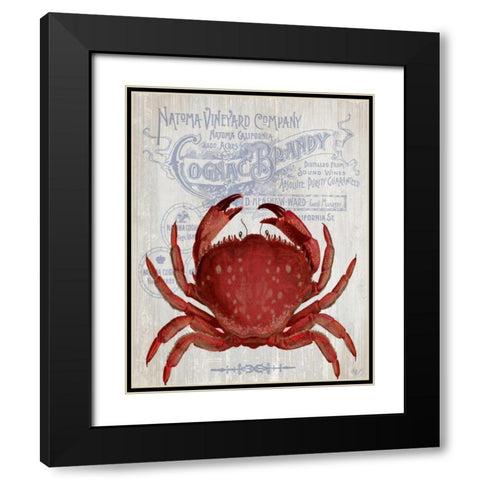 Crab Prohibition Crab On White Black Modern Wood Framed Art Print with Double Matting by Fab Funky