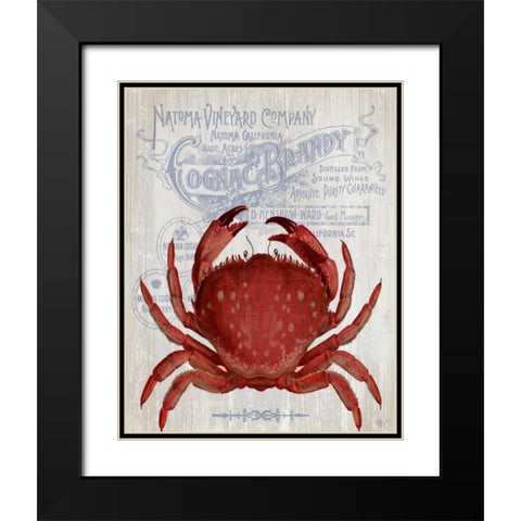 Crab Prohibition Crab On White Black Modern Wood Framed Art Print with Double Matting by Fab Funky