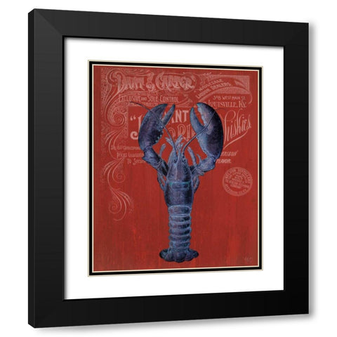 Lobster Prohibition Lobster On Red Black Modern Wood Framed Art Print with Double Matting by Fab Funky
