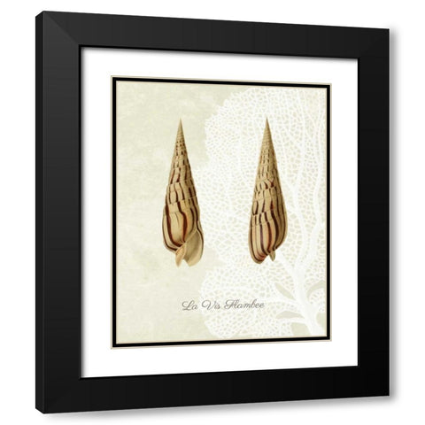 French Shell Print b Black Modern Wood Framed Art Print with Double Matting by Fab Funky