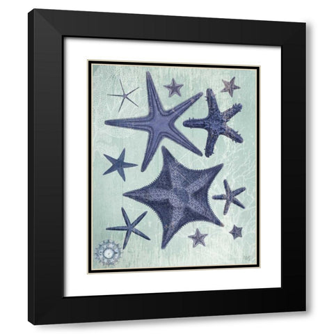 Seashell Collection 2 d Black Modern Wood Framed Art Print with Double Matting by Fab Funky