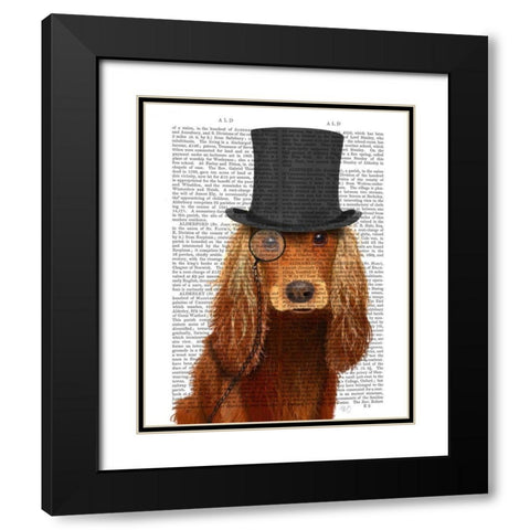 Cocker Spaniel, Formal Hound and Hat Black Modern Wood Framed Art Print with Double Matting by Fab Funky