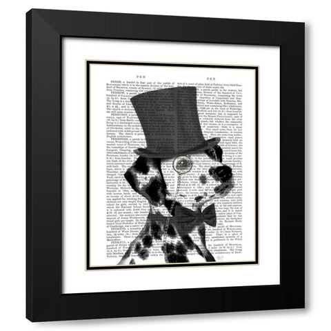 Dalmatian, Formal Hound and Hat Black Modern Wood Framed Art Print with Double Matting by Fab Funky