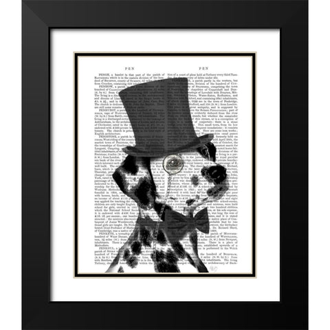 Dalmatian, Formal Hound and Hat Black Modern Wood Framed Art Print with Double Matting by Fab Funky