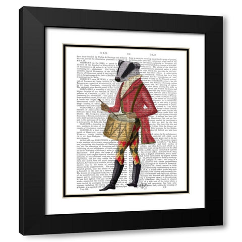 Badger Minstrel Black Modern Wood Framed Art Print with Double Matting by Fab Funky