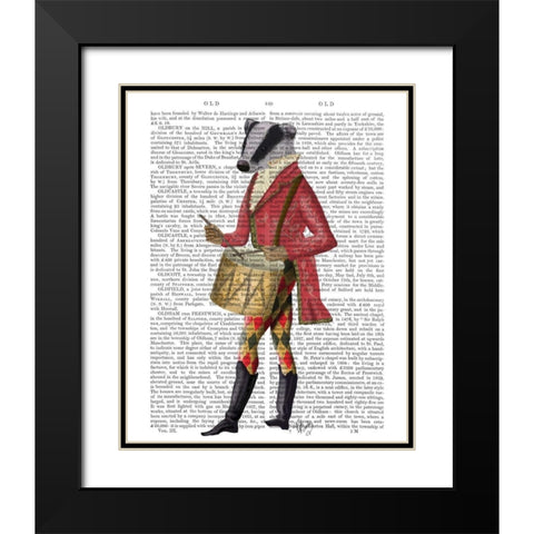 Badger Minstrel Black Modern Wood Framed Art Print with Double Matting by Fab Funky