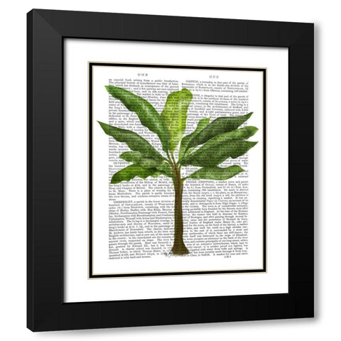 Banana Tree 1 Black Modern Wood Framed Art Print with Double Matting by Fab Funky