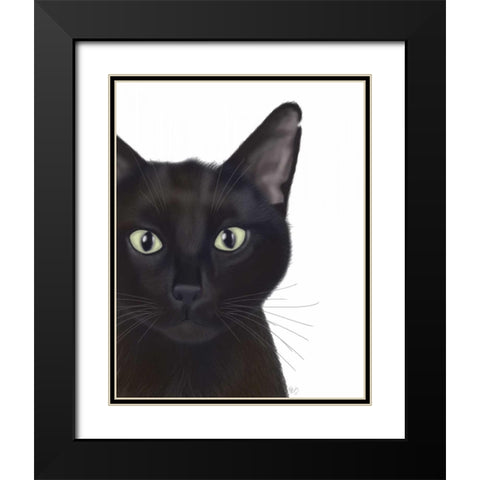 Cat, Portrait of Gus Black Modern Wood Framed Art Print with Double Matting by Fab Funky