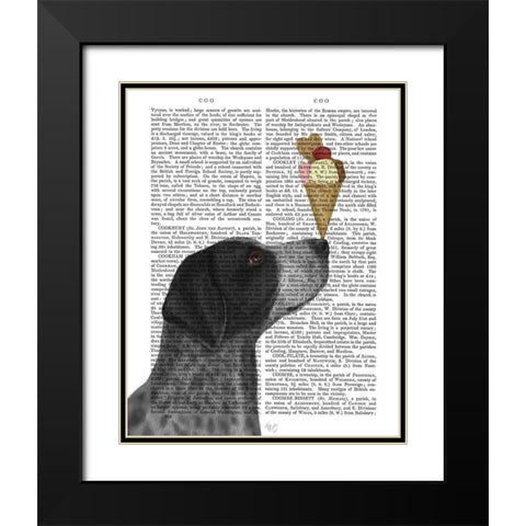 German Shorthaired Pointer Ice Cream, Black Black Modern Wood Framed Art Print with Double Matting by Fab Funky