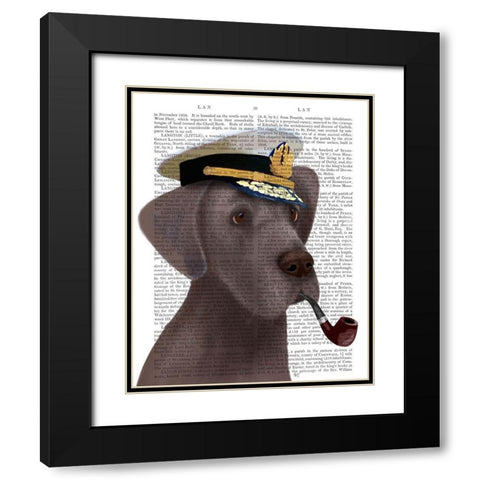 Great Dane Sea Dog Black Modern Wood Framed Art Print with Double Matting by Fab Funky