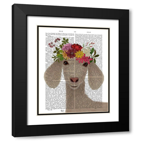 Goat Bohemian 2 Book Print Black Modern Wood Framed Art Print with Double Matting by Fab Funky