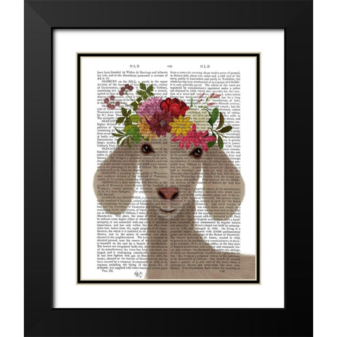 Goat Bohemian 2 Book Print Black Modern Wood Framed Art Print with Double Matting by Fab Funky