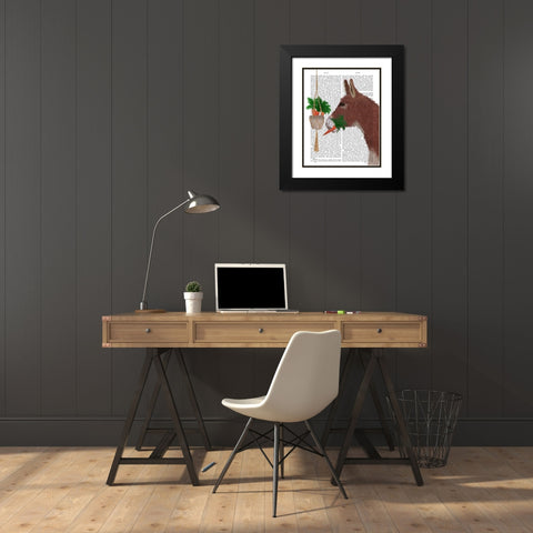 Donkey Lunch Book Print Black Modern Wood Framed Art Print with Double Matting by Fab Funky