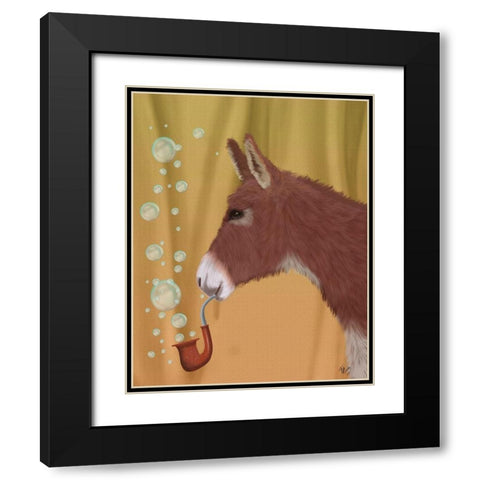 Donkey Bubble Pipe, Portrait Black Modern Wood Framed Art Print with Double Matting by Fab Funky