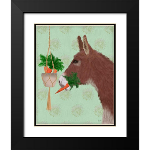 Donkey Lunch Black Modern Wood Framed Art Print with Double Matting by Fab Funky