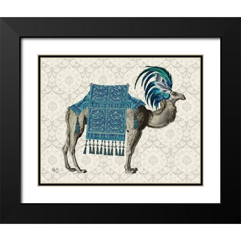 Niraj Camel, Blue Black Modern Wood Framed Art Print with Double Matting by Fab Funky