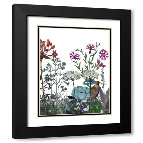 Wildflower Bloom, Partridge Black Modern Wood Framed Art Print with Double Matting by Fab Funky