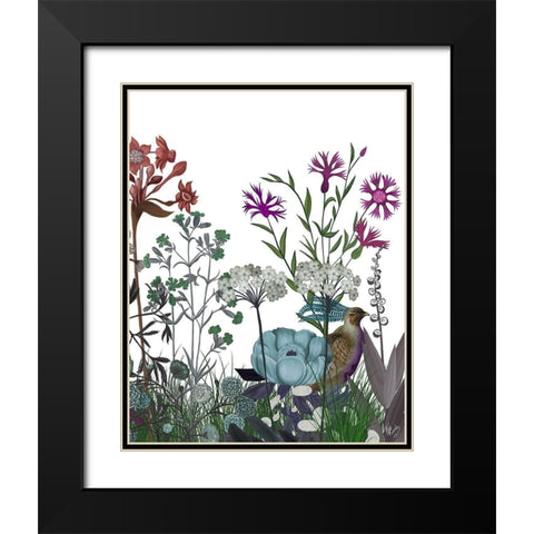 Wildflower Bloom, Partridge Black Modern Wood Framed Art Print with Double Matting by Fab Funky