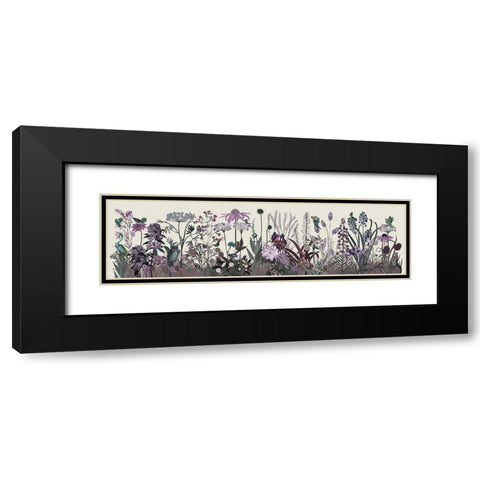 Wildflower Blush Black Modern Wood Framed Art Print with Double Matting by Fab Funky