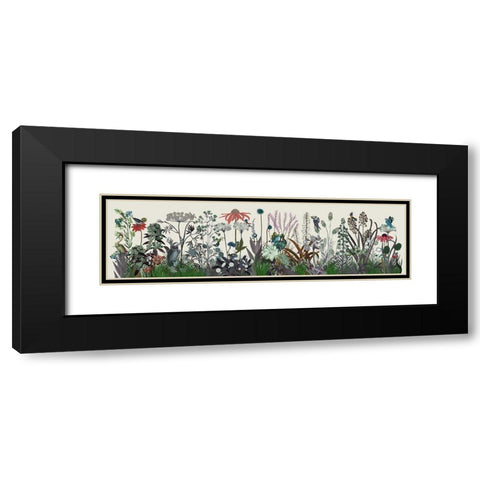 Wildflower Bloom Black Modern Wood Framed Art Print with Double Matting by Fab Funky