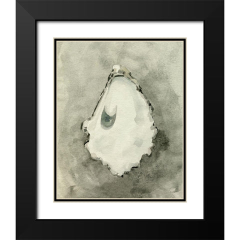 Neutral Oyster Shell III Black Modern Wood Framed Art Print with Double Matting by Caroline, Emma