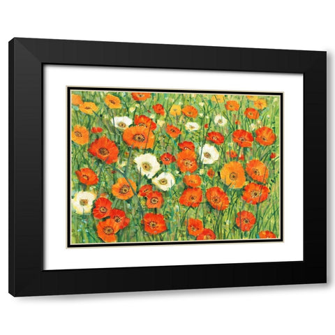 Poppy Meadow I Black Modern Wood Framed Art Print with Double Matting by OToole, Tim
