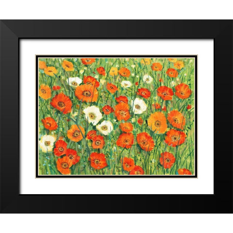 Poppy Meadow I Black Modern Wood Framed Art Print with Double Matting by OToole, Tim
