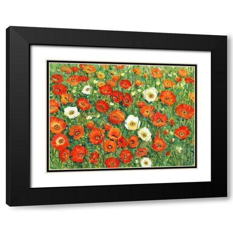 Poppy Meadow II Black Modern Wood Framed Art Print with Double Matting by OToole, Tim