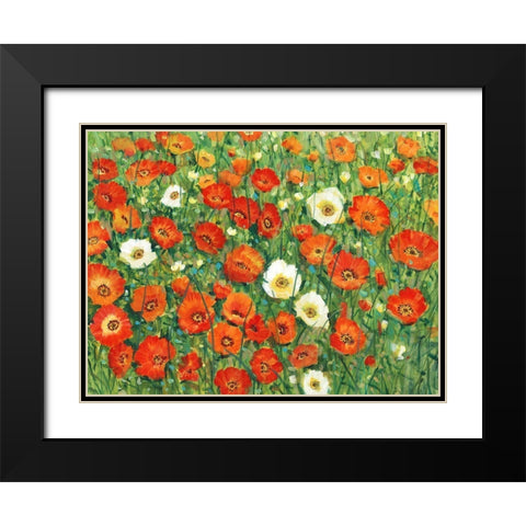 Poppy Meadow II Black Modern Wood Framed Art Print with Double Matting by OToole, Tim