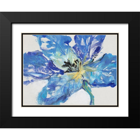 Fleur Bleue II Black Modern Wood Framed Art Print with Double Matting by OToole, Tim