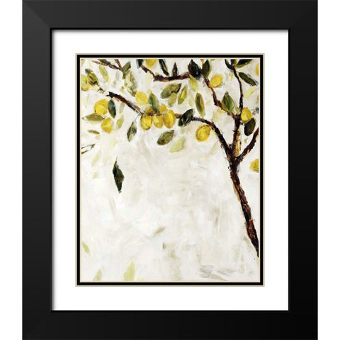 Meyer Lemon Tree Black Modern Wood Framed Art Print with Double Matting by Maas, Jodi