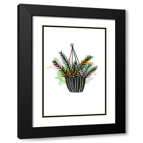 Plant Pop II Black Modern Wood Framed Art Print with Double Matting by Ewer, Rebekah