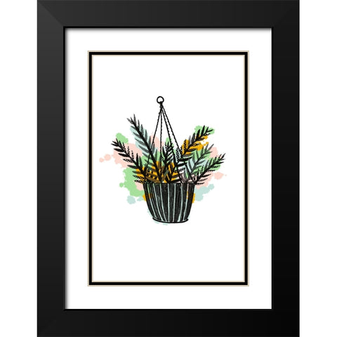 Plant Pop II Black Modern Wood Framed Art Print with Double Matting by Ewer, Rebekah