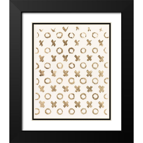 Gilded Kisses I Black Modern Wood Framed Art Print with Double Matting by Vision Studio