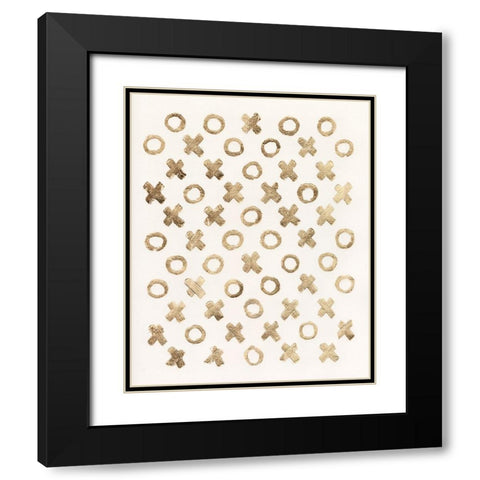 Gilded Kisses II Black Modern Wood Framed Art Print with Double Matting by Vision Studio