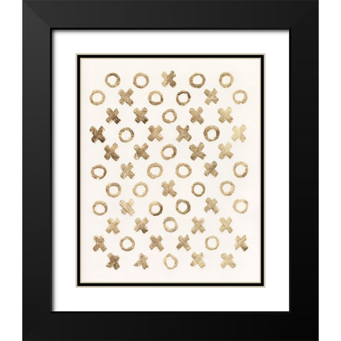 Gilded Kisses II Black Modern Wood Framed Art Print with Double Matting by Vision Studio