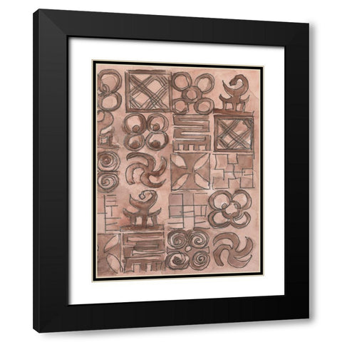 Adinkra Inspiration II Black Modern Wood Framed Art Print with Double Matting by Dixon, Samuel