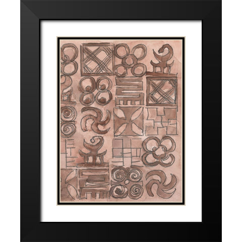 Adinkra Inspiration II Black Modern Wood Framed Art Print with Double Matting by Dixon, Samuel