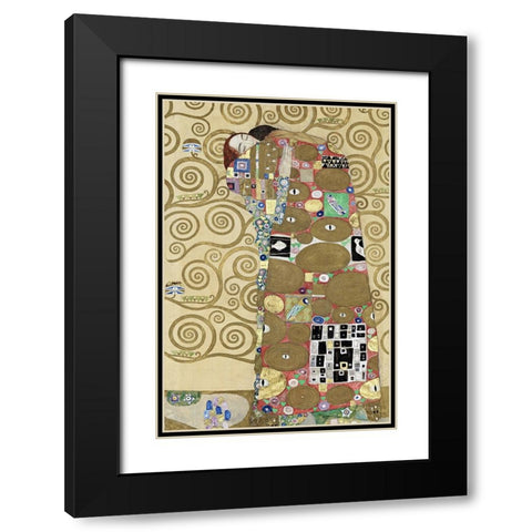 Fulfillment Black Modern Wood Framed Art Print with Double Matting by Klimt, Gustav