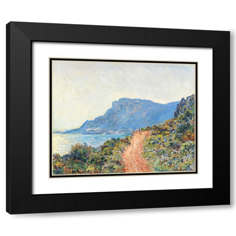 The Corniche near Monaco Black Modern Wood Framed Art Print with Double Matting by Monet, Claude