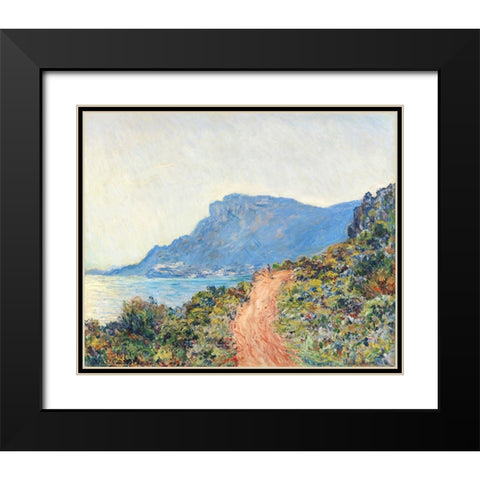 The Corniche near Monaco Black Modern Wood Framed Art Print with Double Matting by Monet, Claude