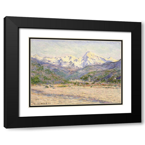 The Valley of the Nervia Black Modern Wood Framed Art Print with Double Matting by Monet, Claude