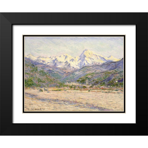 The Valley of the Nervia Black Modern Wood Framed Art Print with Double Matting by Monet, Claude