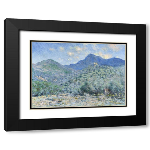Valle Buona Black Modern Wood Framed Art Print with Double Matting by Monet, Claude