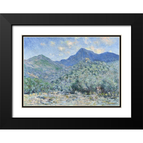 Valle Buona Black Modern Wood Framed Art Print with Double Matting by Monet, Claude