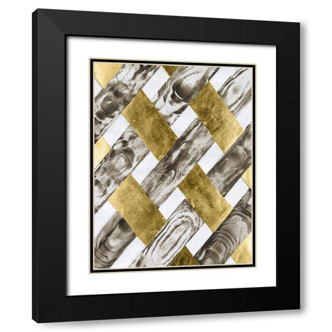 End Grain Weave I Black Modern Wood Framed Art Print with Double Matting by Lam, Vanna