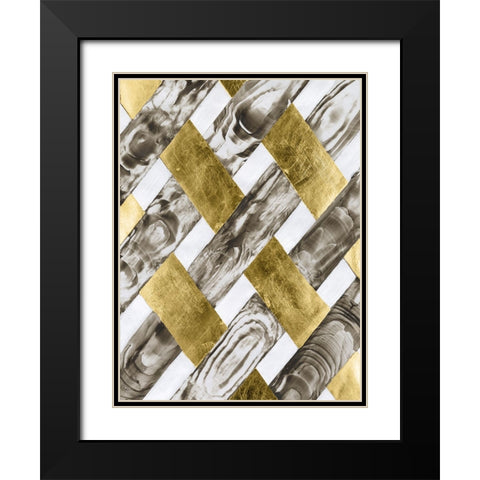 End Grain Weave I Black Modern Wood Framed Art Print with Double Matting by Lam, Vanna